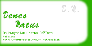 denes matus business card